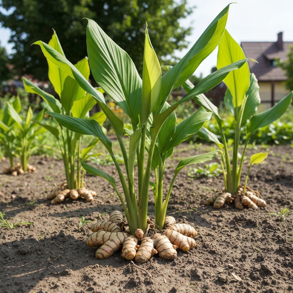 Curcuma longa turmeric plant and rhizomes
