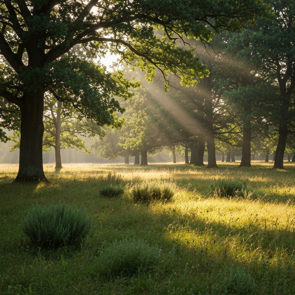 Calm nature landscape for breathing practice